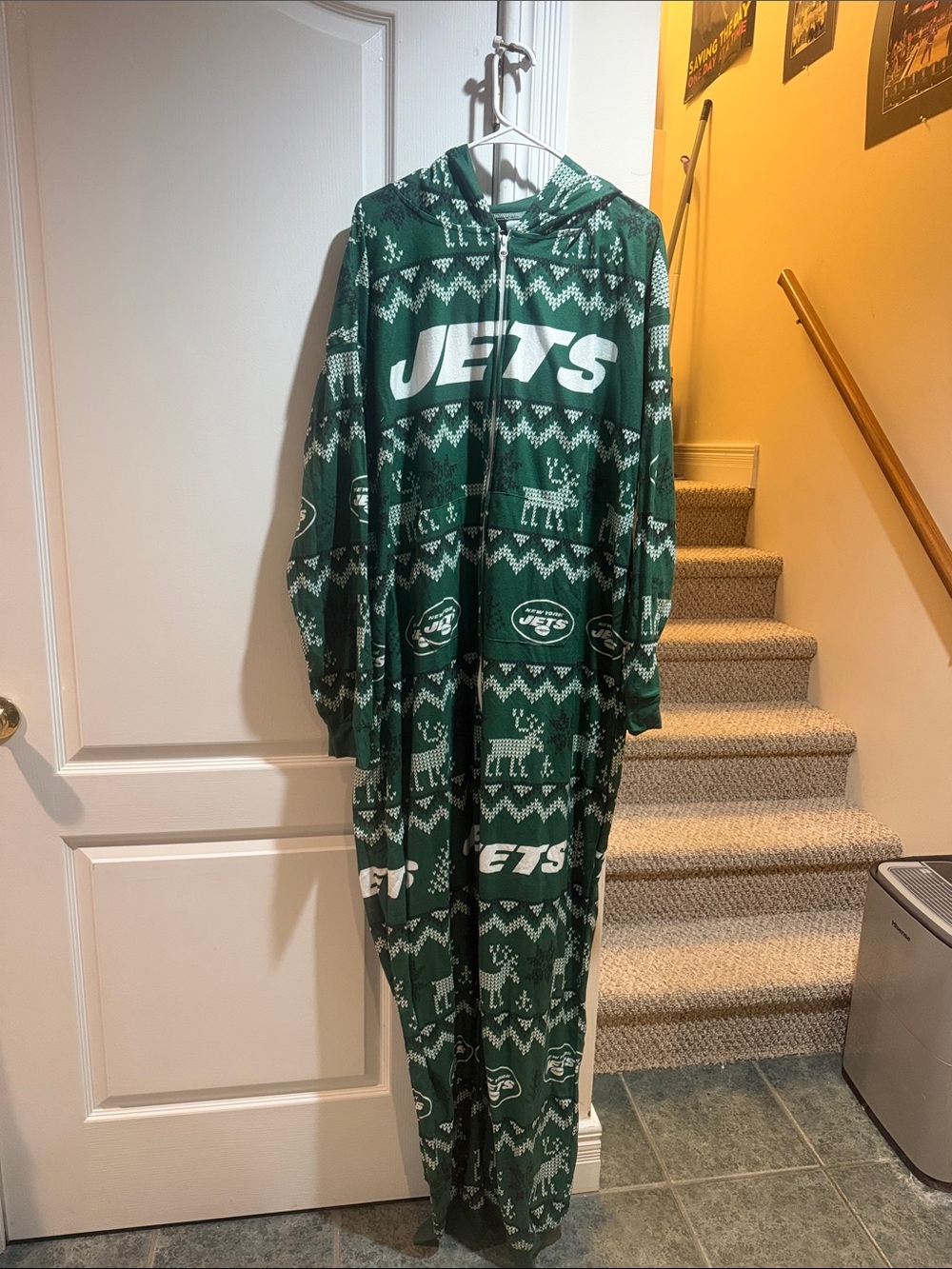 NFL Green Jets Hooded One-Piece Footie